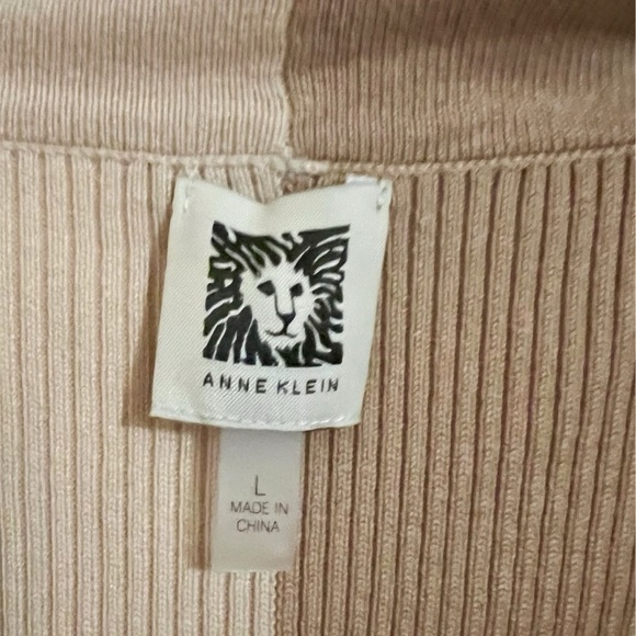 Anne Klein Womens Colorblock Ribbed V-Neck Cardigan Sweater - Picture 2 of 4